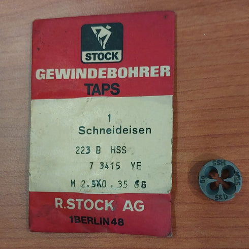 Fine Thread Die (M2.5 x 0.35) HSS DIN223, 73415